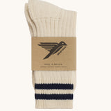 Silverstick Organic Cotton Air Socks - Adriatico shown folded over and placed into a cardboard packaging sleeve.
