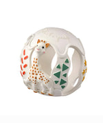The Sophie the Giraffe natural Hevea rubber teething ball toy or babies, with non-toxic paints and textured elements.