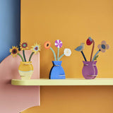 A collection of Studio Roof 3D Pop Out Cards with floral bouquets inspired by artists. A wide range of DIY build your own cardboard decoration kits by Studio Roof are available at Babipur.