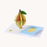 Studio Roof 3D Pop Out Card Lemon. This 3D pop out card DIY kit is part of Studio Roof's fruits  collection which is available at Babipur.