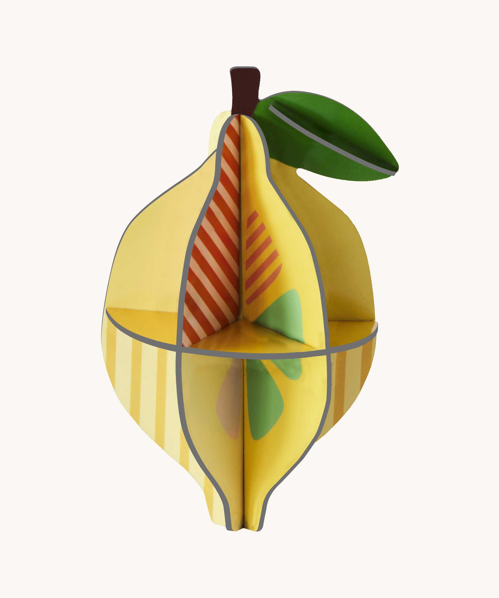Studio Roof 3D Pop Out Card Lemon. This 3D pop out card DIY kit is part of Studio Roof's fruits  collection which is available at Babipur.