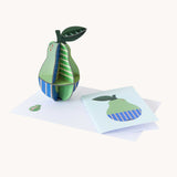 Studio Roof 3D Pop Out Card Pear. This 3D pop out card DIY kit is part of Studio Roof's fruits collection which is available at Babipur.