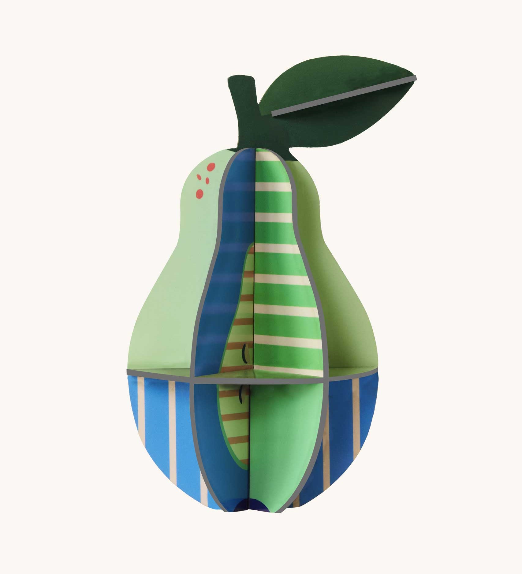 Studio Roof 3D Pop Out Card Pear. This 3D pop out card DIY kit is part of Studio Roof's fruits collection which is available at Babipur.