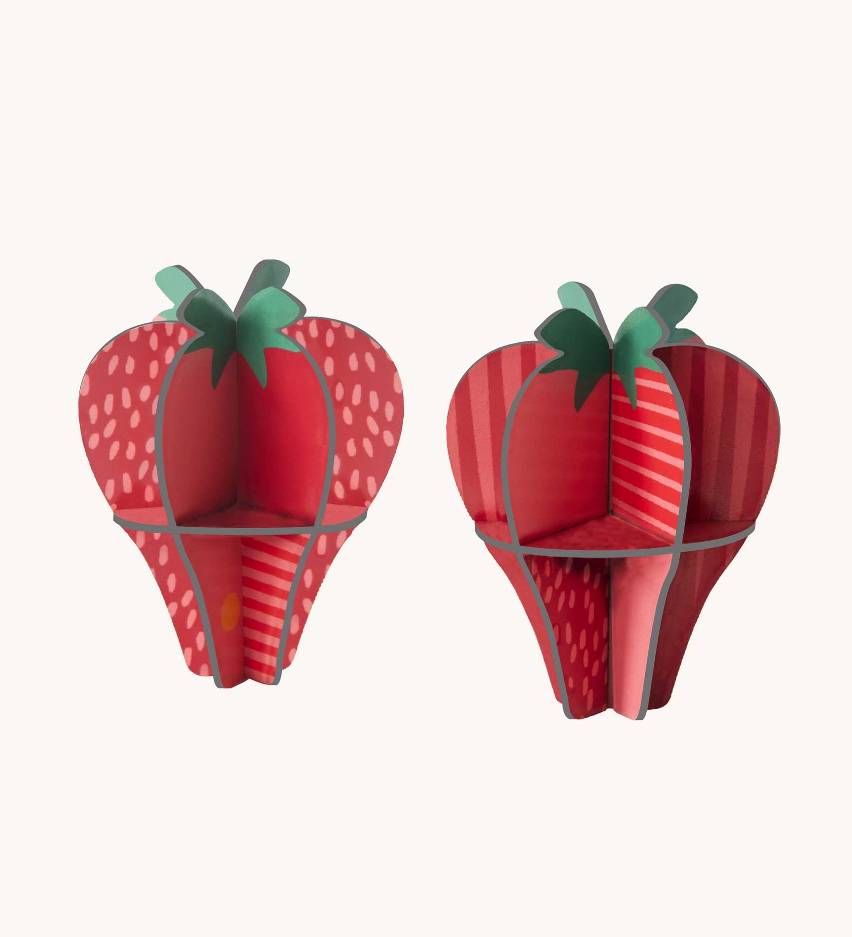 Studio Roof 3D Pop Out Card Strawberries. This 3D pop out card DIY kit is part of Studio Roof's fruits collection which is available at Babipur.