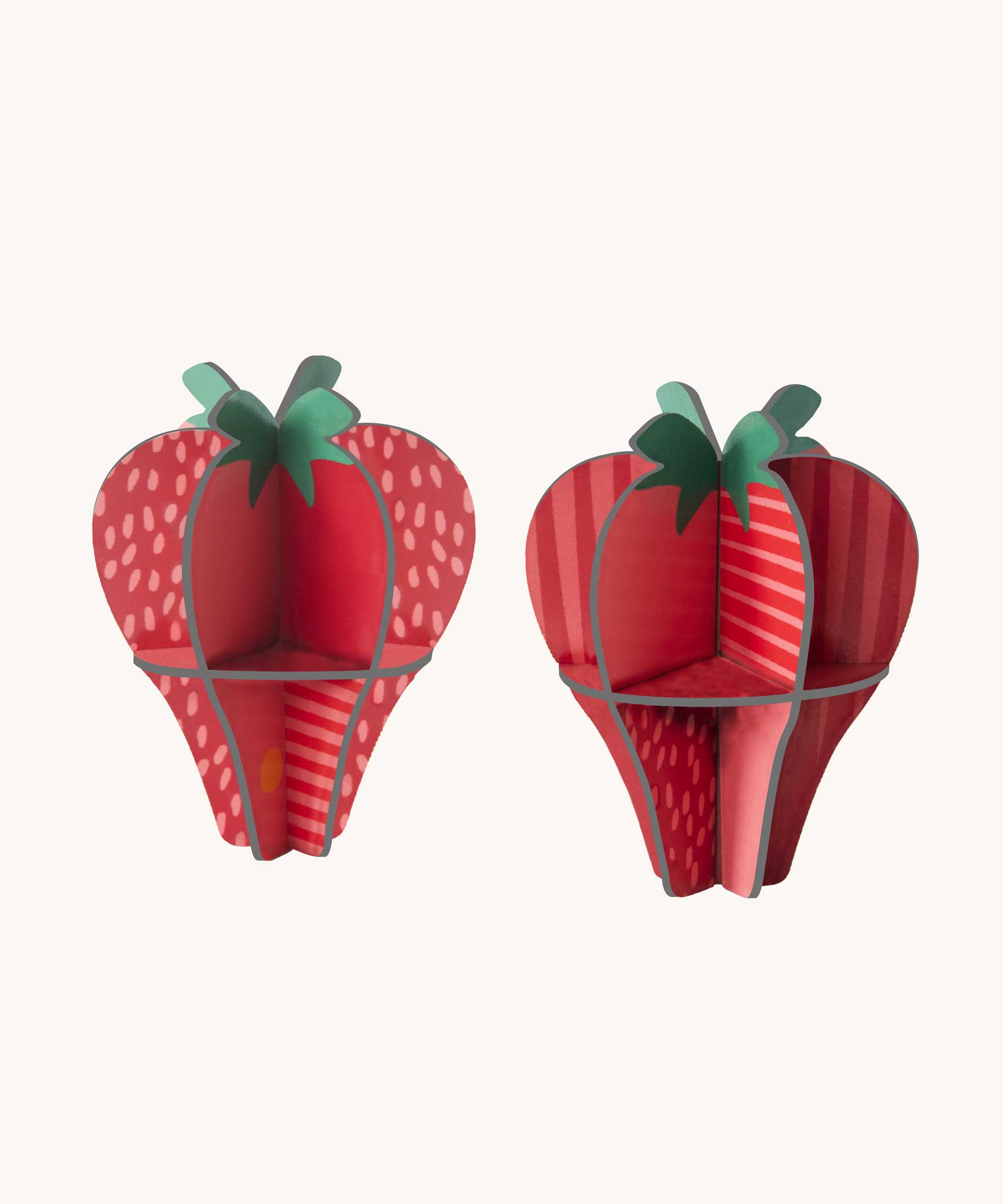 Studio Roof 3D Pop Out Card Strawberries. This 3D pop out card DIY kit is part of Studio Roof's fruits collection which is available at Babipur.