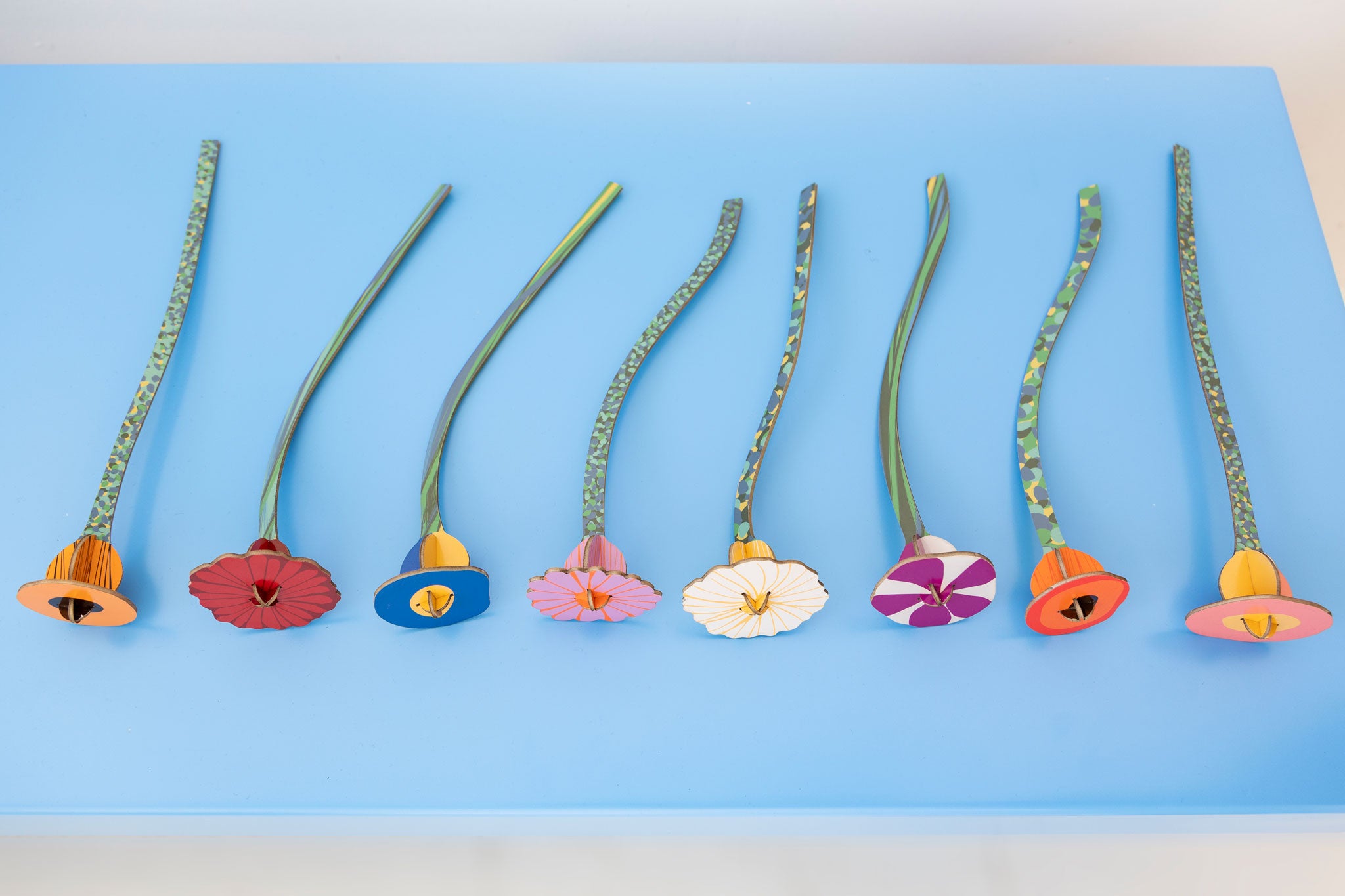 Studio Roof Cardboard Bouquet in a  Klimt's Garden design. A DIY Cardboard craft kit that makes up 8 3D flowers. This 3D pop out DIY kit is part of Studio Roof's artist flowers collection which is available at Babipur.