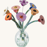 Studio Roof Cardboard Bouquet in a  Klimt's Garden design. A DIY Cardboard craft kit that makes up 8 3D flowers. This 3D pop out DIY kit is part of Studio Roof's artist flowers collection which is available at Babipur.