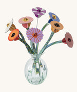 Studio Roof Cardboard Bouquet in a  Klimt's Garden design. A DIY Cardboard craft kit that makes up 8 3D flowers. This 3D pop out DIY kit is part of Studio Roof's artist flowers collection which is available at Babipur.