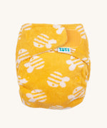 Tots Bots Bamboozle Birth to Potty nappy in a yellow bumble print.