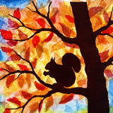 A close up of the Toverlux DIY Transparencies with Autumn Squirrel artwork.