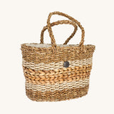 The Turtle Bags hand woven fair trade seagrass basket with handle