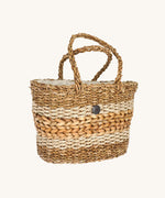 The Turtle Bags hand woven fair trade seagrass basket with handle