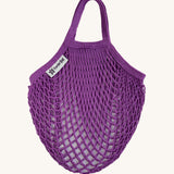 The Turtle Bags fair trade and organic cotton string net produce bag for grocery shopping, in purple