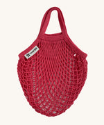 The Turtle Bags fair trade and organic cotton string net produce bag for grocery shopping, in red
