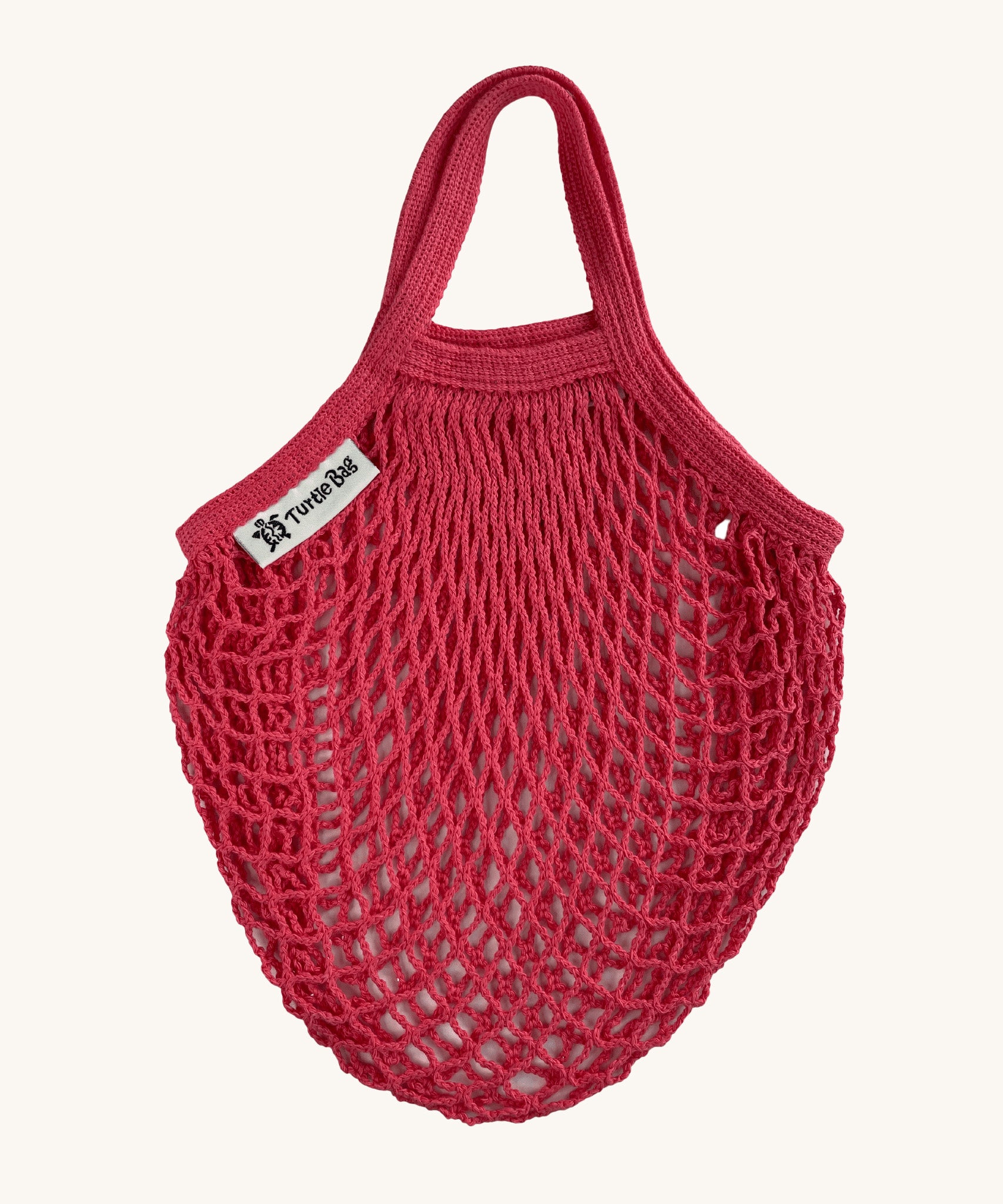 The Turtle Bags fair trade and organic cotton string net produce bag for grocery shopping, in red