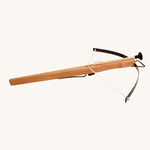 Vah Wooden oiled Hunting Crossbow toy with Safety Arrows pictured on a plain background