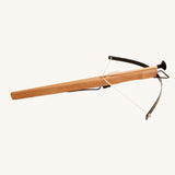 Vah Wooden oiled Hunting Crossbow toy with Safety Arrows pictured on a plain background