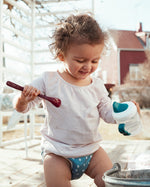 A closer look at the Imse Vimse Blue/Teddy Training Pants 2-Pack - Junior 16-20 kg showing the adorable patterns