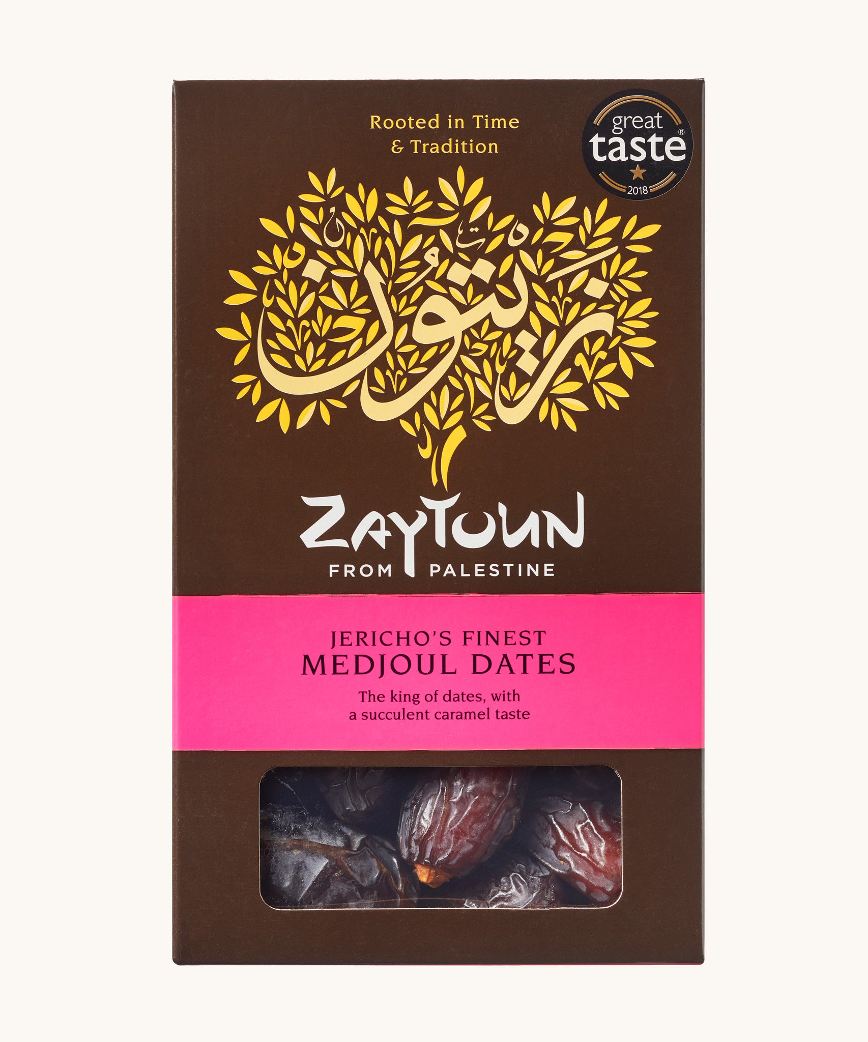 A 500g box of Fair Trade Jericho's Finest Zaytoun Palestinian  Medjoul Dates