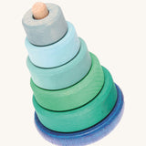 Tour empilable oscillante verte et bleue de Grimm's