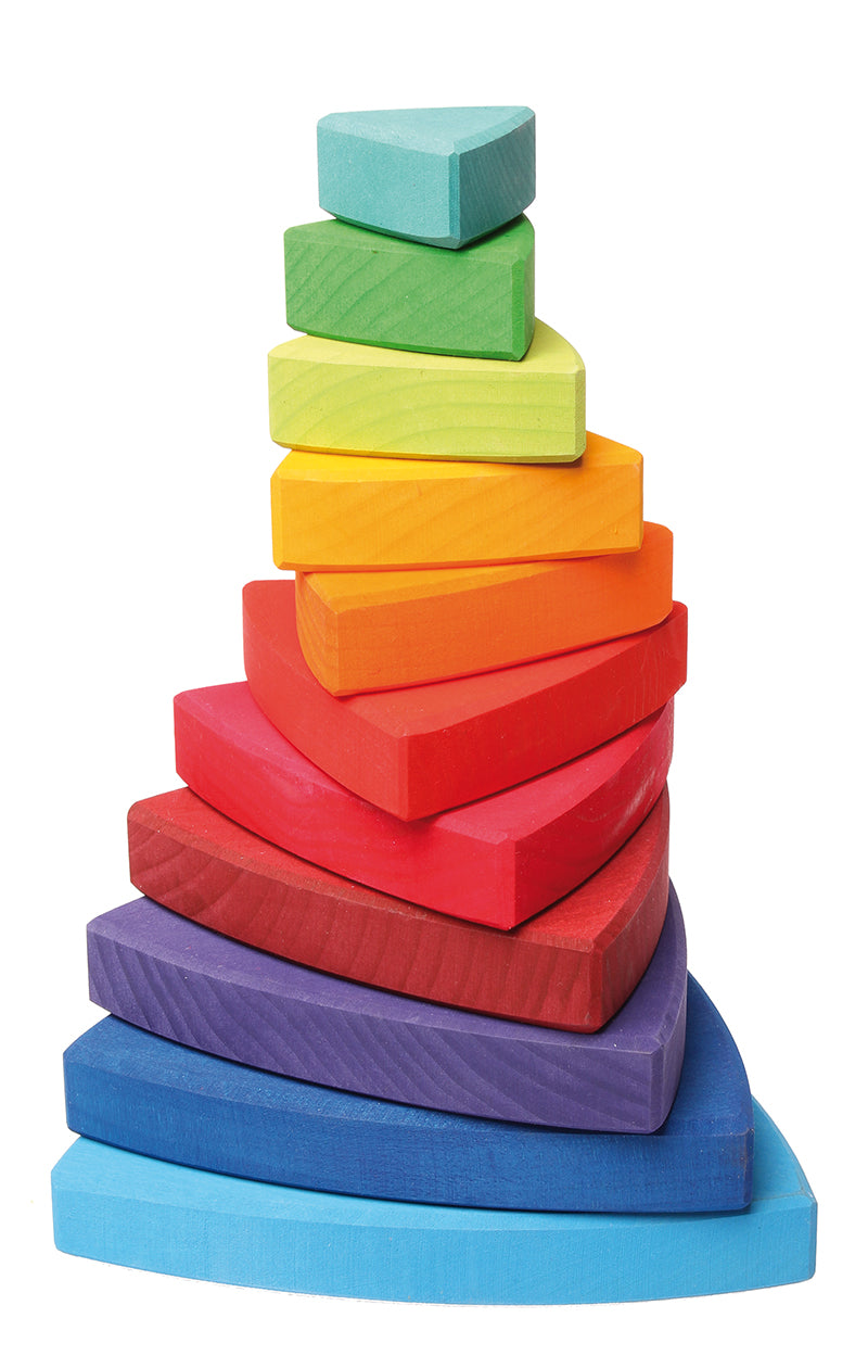 A Grimm's Wankel Stacking Tower on a plain background.