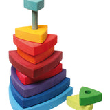 A Grimm's Wankel Stacking Tower on a plain background. 