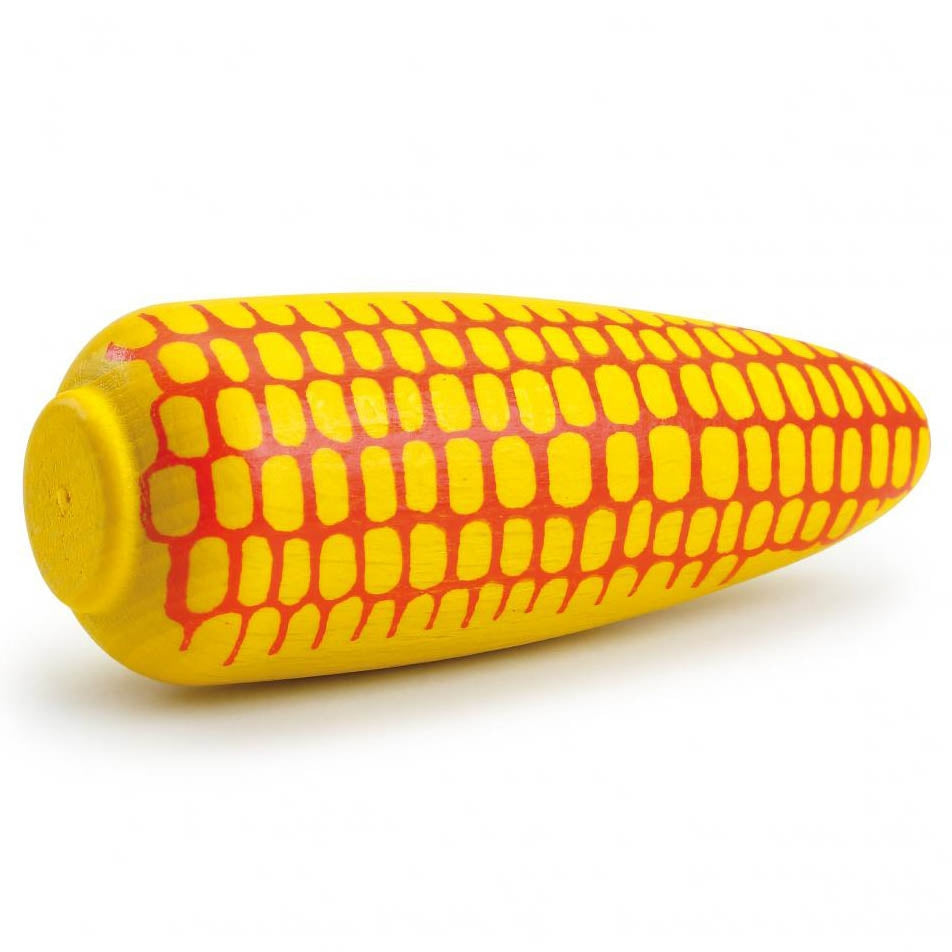 Erzi Sweetcorn Corn Cob Wooden Play Food on a white background