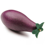 Erzi Aubergine Eggplant Wooden Play Food on a white background