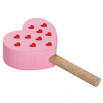 Erzi Raspberry Ice Lolly Wooden Play Food on a white background