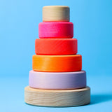 Grimm's Small Conical Stacking Tower - Neon Pink