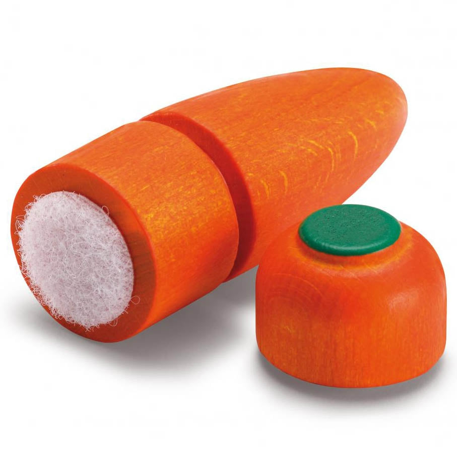 Carrot To Cut Wooden Play Food on a white background
