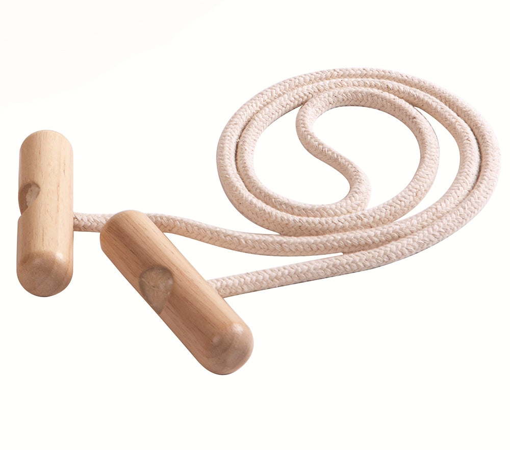 The rope that comes with the PlanToys Balance Board on it's own on a plain background. 