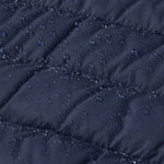 A close up of the water repellent on the jacket