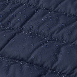A close up of the water repellent on the jacket
