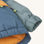 A close up of the cuff on the snow jacket 