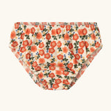 Petals patterned briefs from the Little Green Radicals organic cotton underwear in a 3 pack. Light pants with an all over pink flower print.