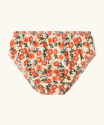 Petals patterned briefs from the Little Green Radicals organic cotton underwear in a 3 pack. Light pants with an all over pink flower print.