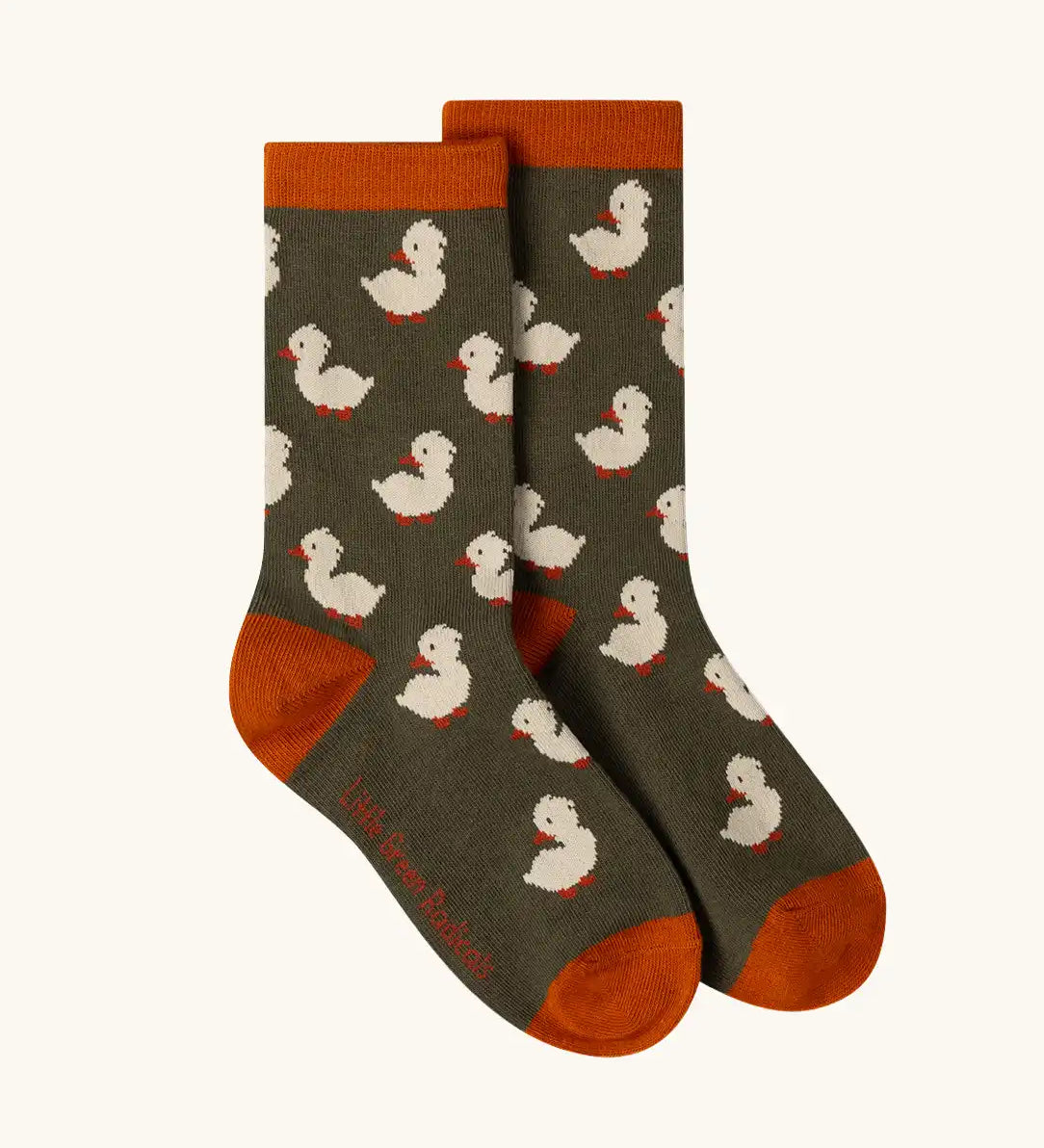 Duck pattern socks from the Little Green Radicals ducks organic cotton socks 5 pack.