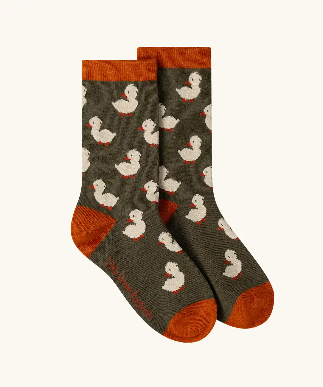 Duck pattern socks from the Little Green Radicals ducks organic cotton socks 5 pack.