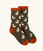 Duck pattern socks from the Little Green Radicals ducks organic cotton socks 5 pack.