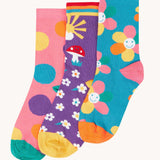 Frugi rock my socks flowers socks multipack of children's organic cotton socks.