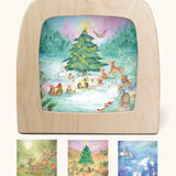 Anne Illustrates artwork silhouettes for the Toverlux Magic Lamp for spring, summer, autumn and winter celebrations.