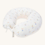 Avery Row Nursing Pillow - Coastline, a white nursing pillow with a delicate seaweed print in muted tones. 