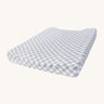 Avery Row Baby Changing Mat Cushion - Waves, in a blue and white check print