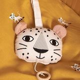The Roommate Musical Baby Mobile - Leopard on yellow Roommate Tiger bedding
