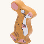 Bajo handmade wooden Gruffalo mouse figure on a cream background