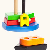 2 boat stacks made from Bajo's wooden nemo stacker toy.