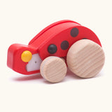 Bajo Pull-Back Ladybird toy with natural wooden wheels