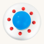 The Bajo Alien Flying Saucer from the top down, showing the blue blocks on top
