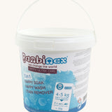 Bambinex3 in 1 nappy ultra are detergent sanitiser stain remover available at Babipur. 1Kg of detergent packaged in a white tub with branding sticker on the front. Features a handle for easy carrying.